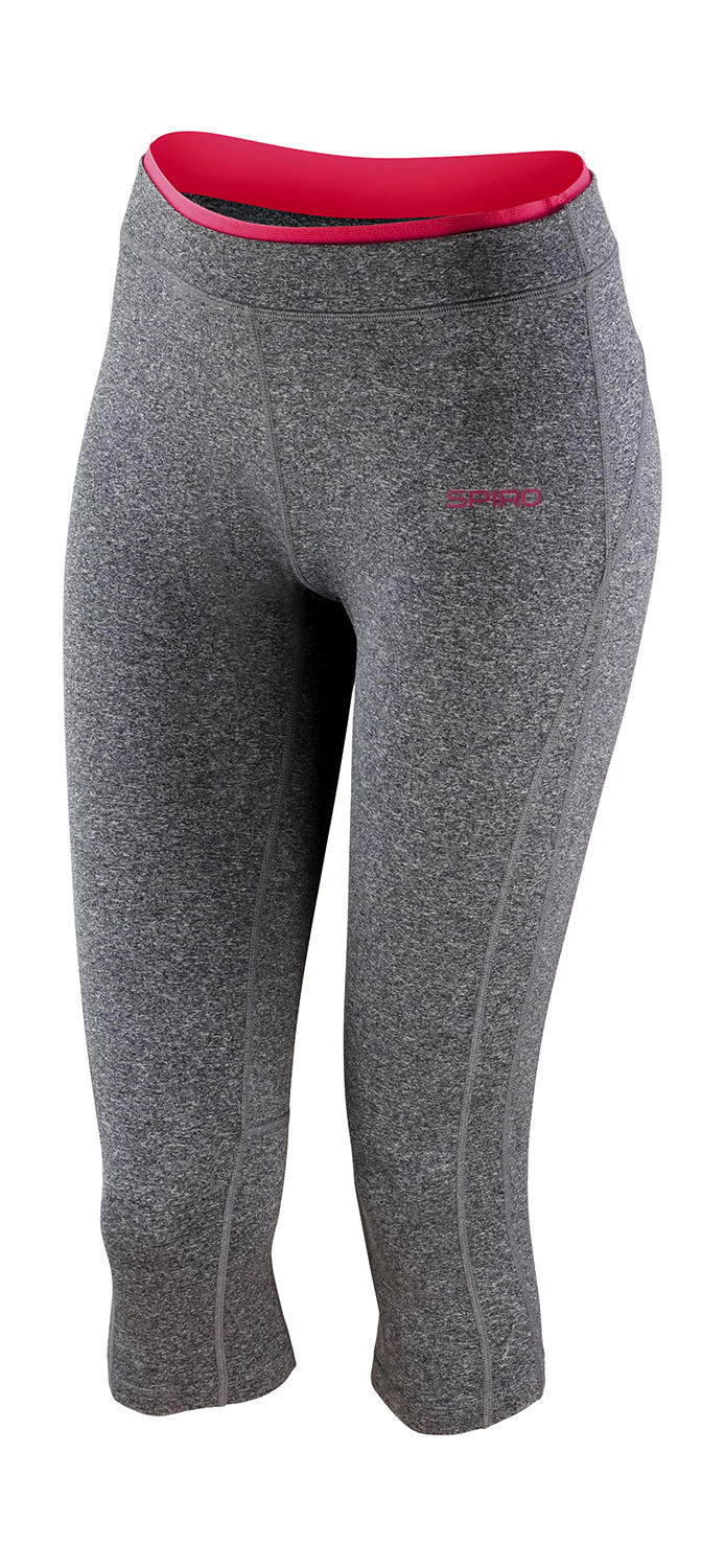 Dámské legíny fitness Capri Velikost: L (14), Barva: Sport Grey Marl/Hot Coral