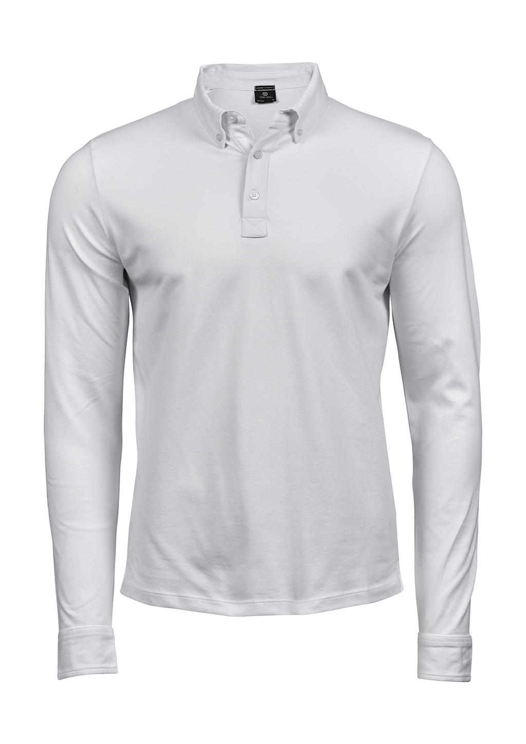 Pánské polo tričko Luxury Stretch s dlouhým rukávem Velikost: 3XL, Barva: White