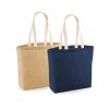 Nelaminovaná jutová taška Shopper (Barva Navy/Natural, Velikost One Size)