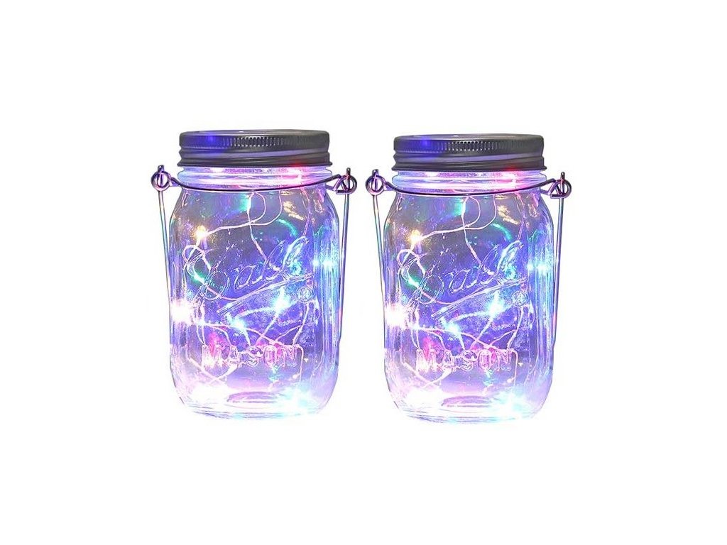 6263 bezdoteku ledsolar solarni zavesna vanocni sklenice s retezem multicolor 2 ks ipro 1w multicolor