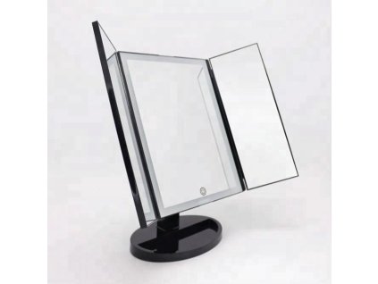 6017 3 bezdoteku tripanelove kosmeticke make up zrcatko s led osvetlenim velke cerne