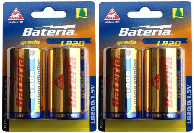 Bezdoteku Baterie BATERIA Slaný alkalická LR20 (4ks)