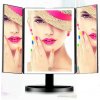 6017 bezdoteku tripanelove kosmeticke make up zrcatko s led osvetlenim velke cerne