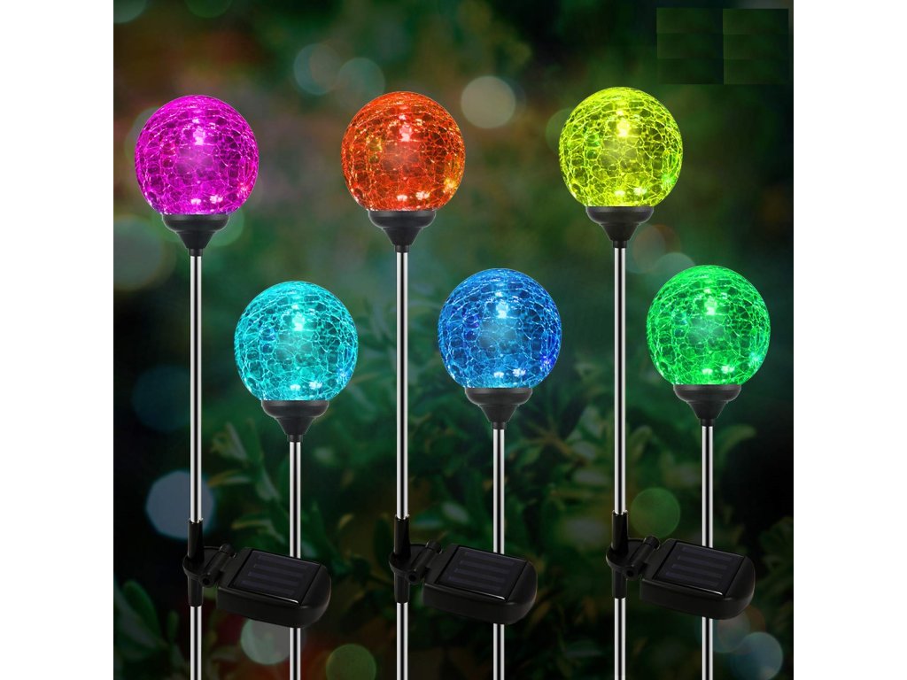 6239 bezdoteku ledsolar solarni venkovni koule na tyci 2 ks se senzorem bezdratove ipro 1w multicolor barva