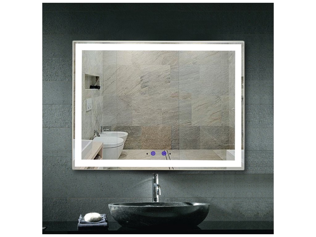 Nehmlievajúce zrkadlo do kúpeľne s osvetlením 80×60 | BEZDOTEKU