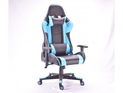 Kancelárska stolička MUSTANG čierna s modrými pruhmi