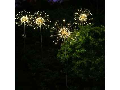 1386 led solarna dekoracia ohnostroj na tyci 3 ks so senzorom ipro 1w tepla biela farba