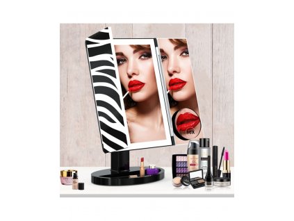 6191 bezdoteku tripanelove kosmeticke make up zrcatko s led osvetlenim velke zebra