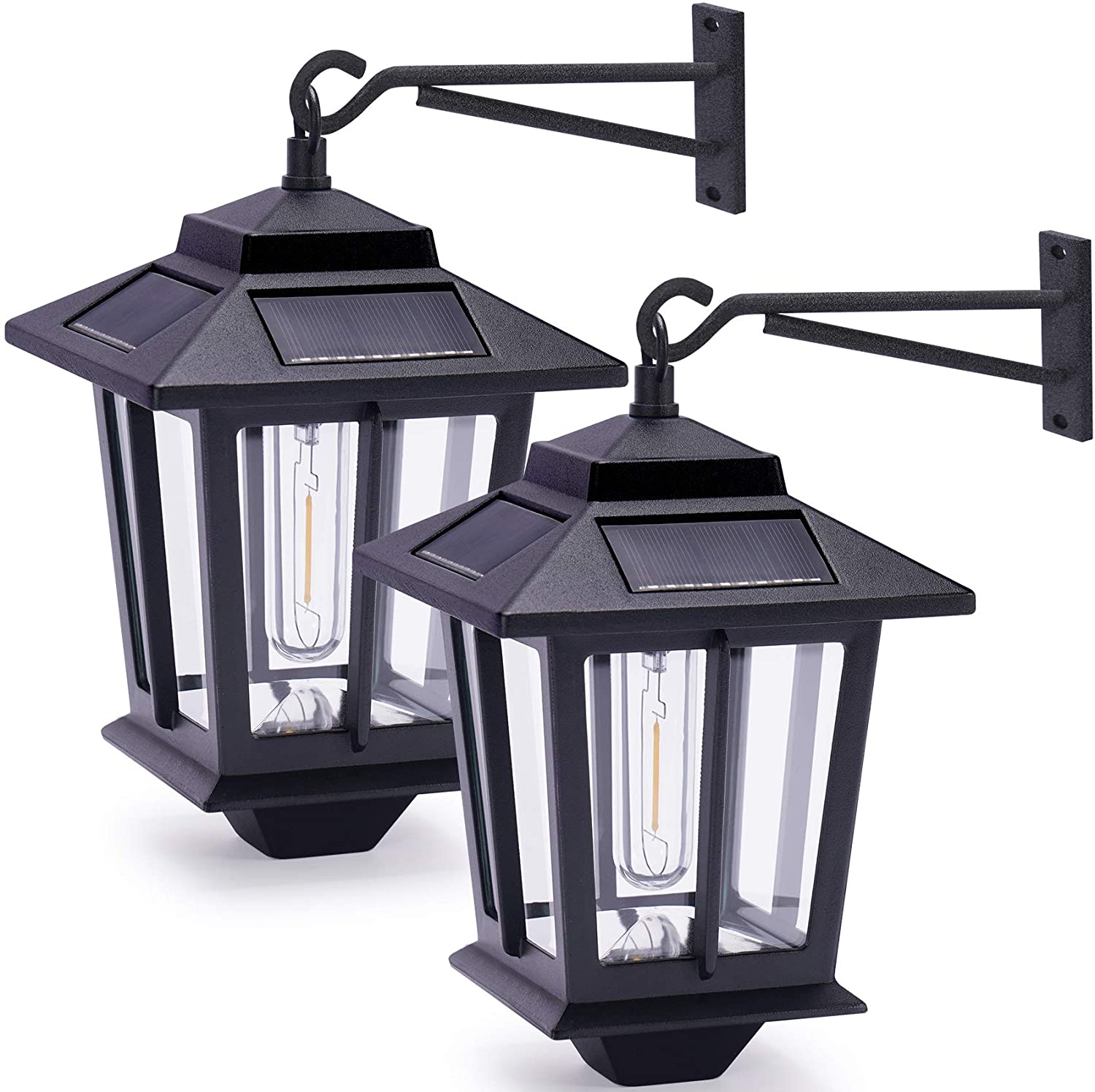 Bezdoteku LEDSolar závesný solárny vonkajší hliníkový lampáš lucerna 2 ks, bezdrôtové, iPRO, 15W, teplá farba