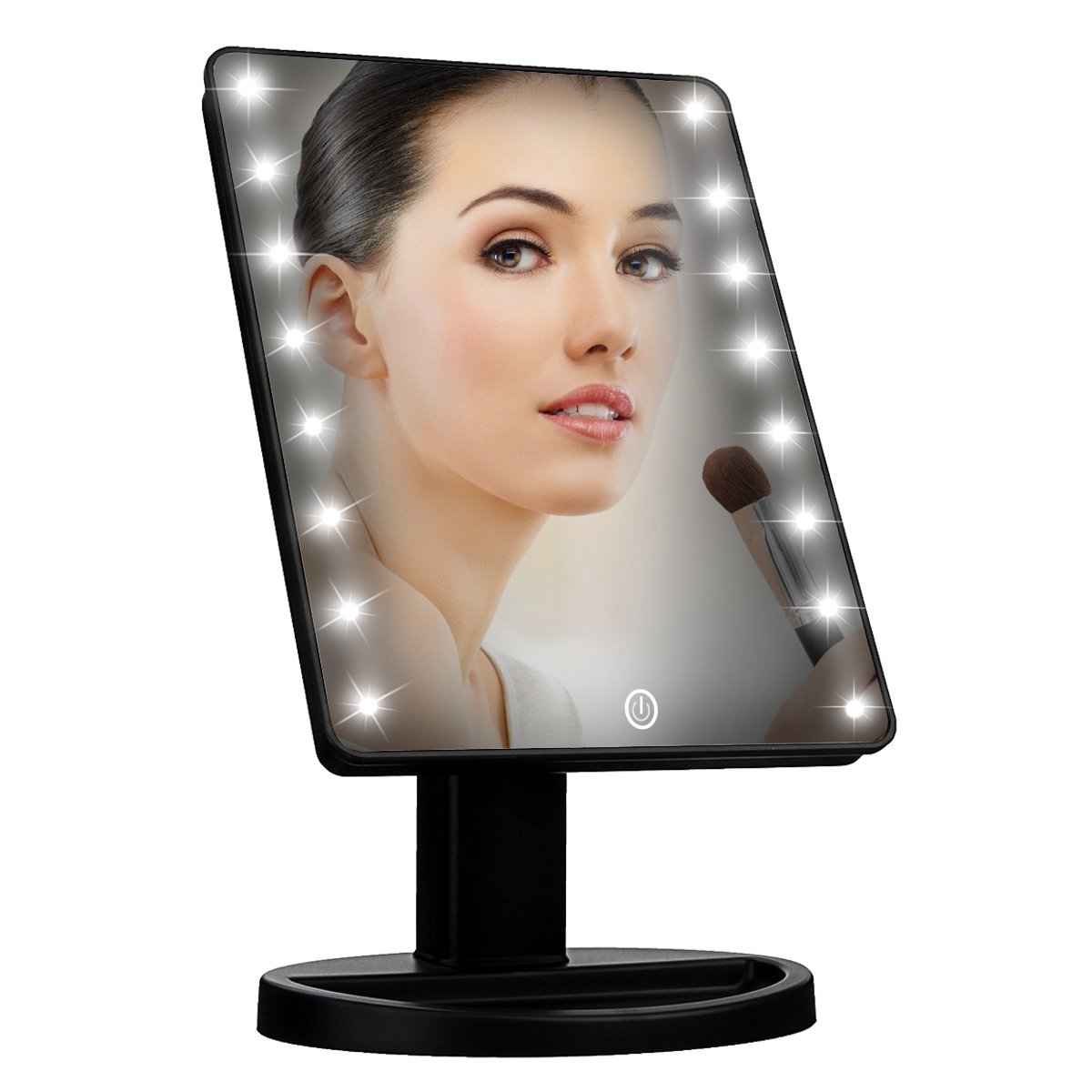 Bezdoteku Kozmetické make-up zrkadlo s led osvetlením čierné