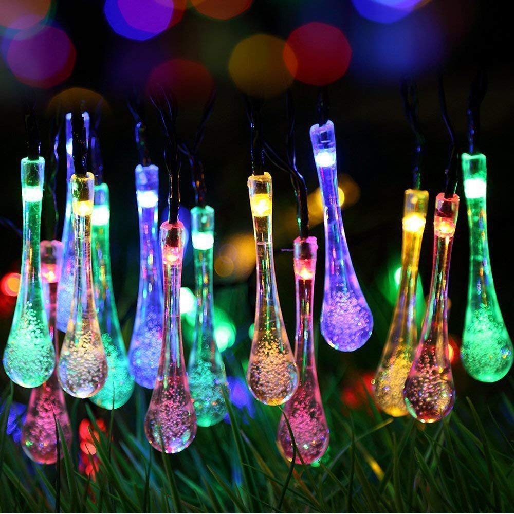 Bezdoteku LEDSolar 20 vianočné solárne reťaz kvapky multicolor, IPRO, 2W, farebné