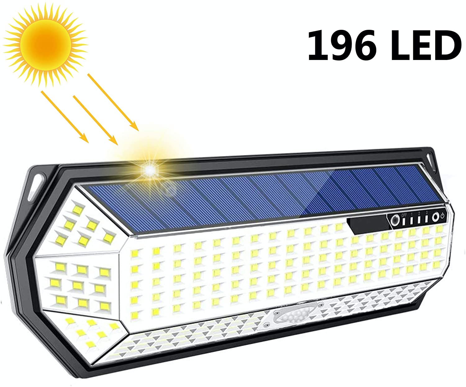 Bezdoteku LEDSolar 196 solárne vonkajšie svetlo svietidlo, 196 LED so senzorom, bezdrôtové, 4W, studená farba
