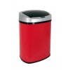 Bezdotykový odpadkový kôš červený nerezový hranatý senzorový 38 L