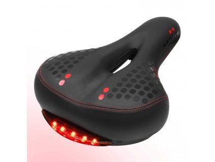 velke siroke sedlo na kolo s led svetlem mekke gelove west biking new