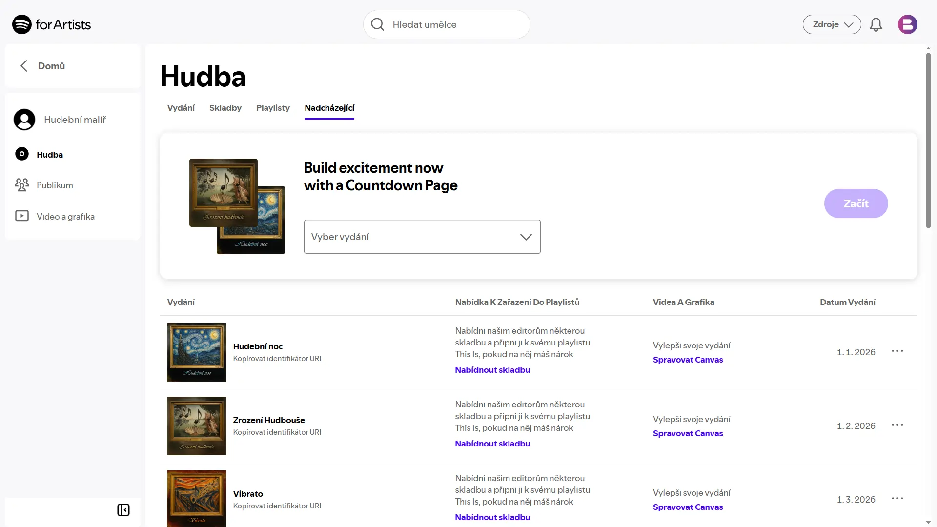 Spotify Countdown Page – náhled 1