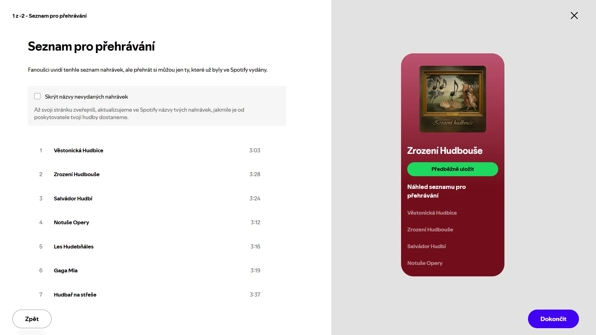 Spotify Countdown Page – náhled 5
