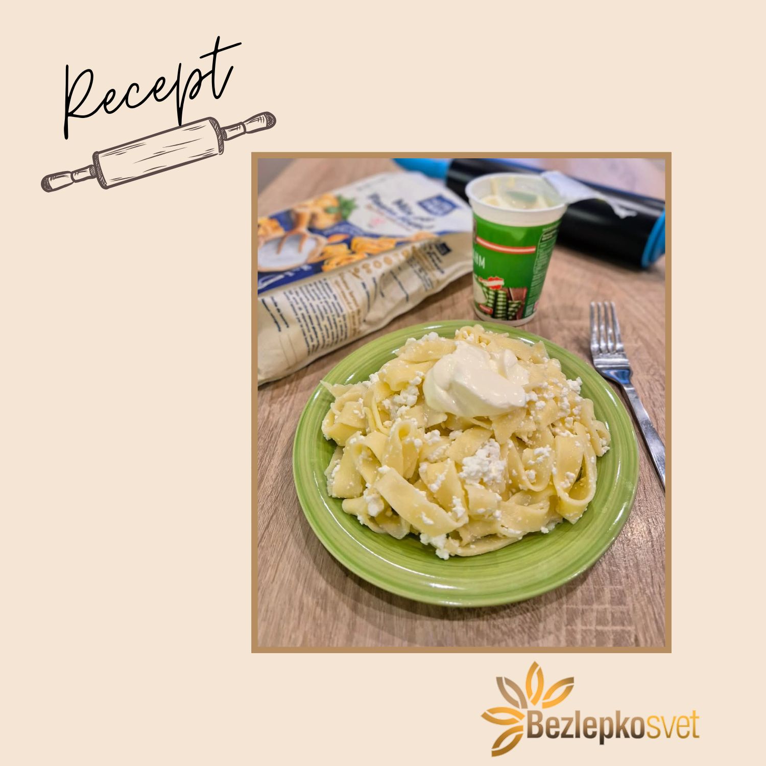 DOMÁCE BEZLEPKOVÉ REZANCE s tvarohom a smotanou