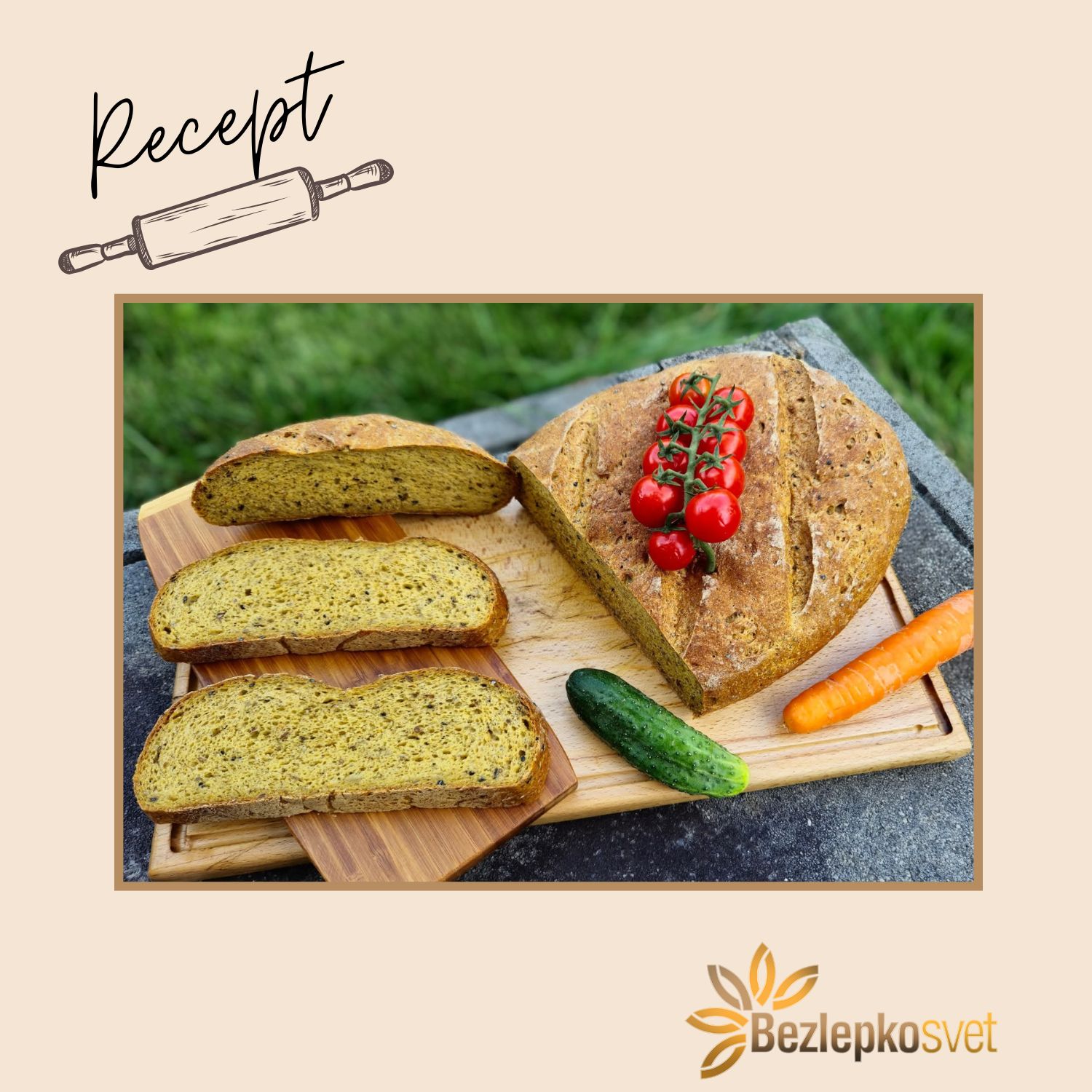 MRKVOVÝ CHLIEB S KONOPNOU, ĽANOVOU a OVSENNOU MÚKOU