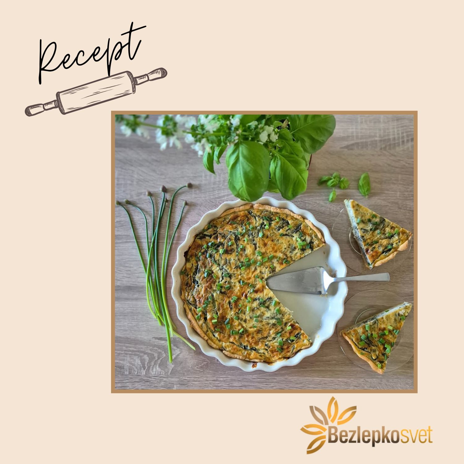 QUICHE S TVAROHOM, NIVOU A ŠPENÁTOM