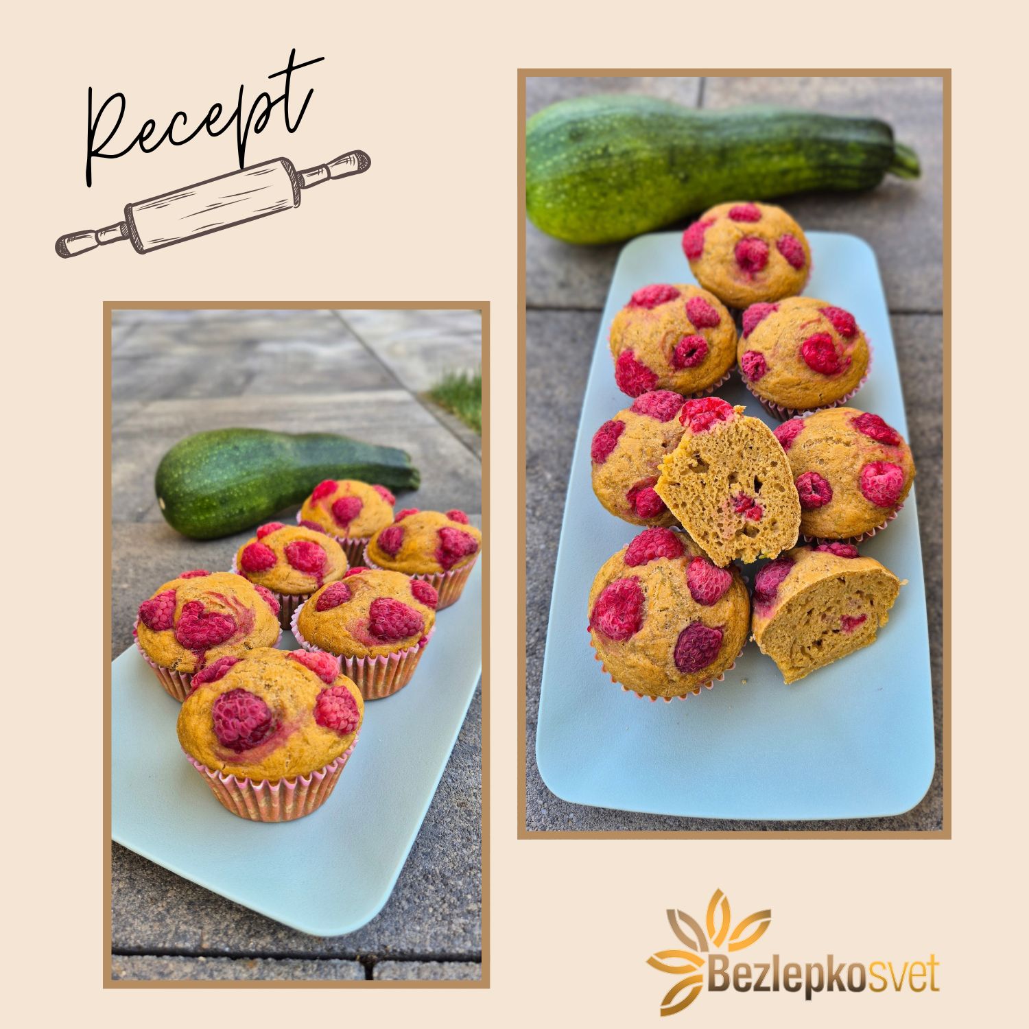 CUKETOVÉ MUFFINY S MALINAMI