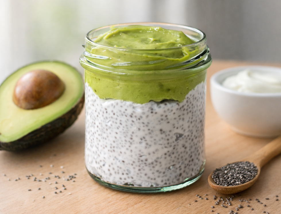 Recept na chia pudink s avokádovou pěnou: nutričně bohatá volba nejen pro dezert