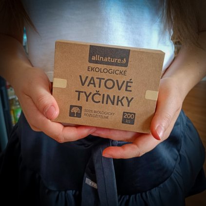 Vatové tyčinky do uší z březového dřeva (200 ks)