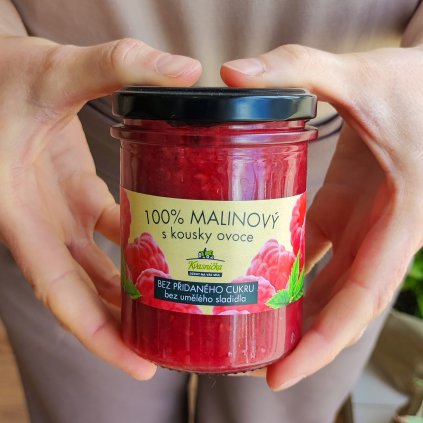 100% malinová marmeláda bez přidaného cukru