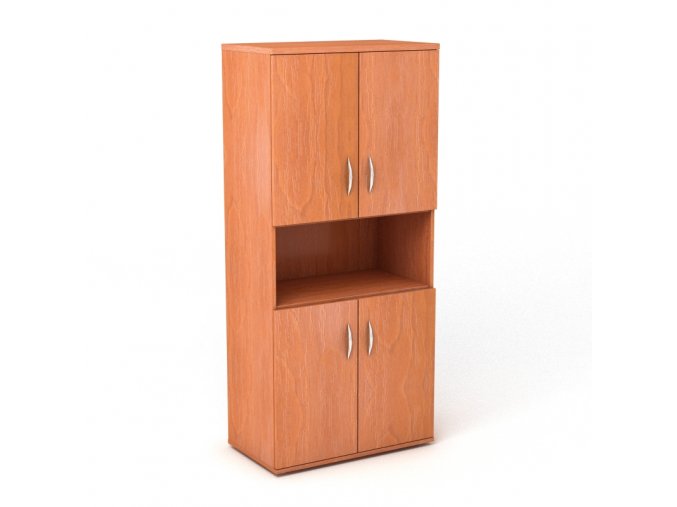 Policová skříň 80x45/182 5 pater plná dvířka s nikou