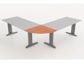 Přístavný jednací stůl s kovovou nohou 75x75 1/4 kruh