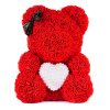 Medvídek s perličkovým srdcem 40cm červená