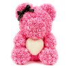 Medvídek s perličkovým srdcem 40cm růžová