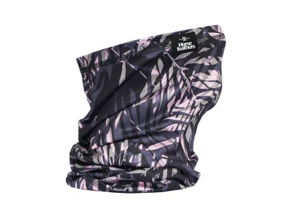 Horsefeathers black leaves neck warmer elastický funkční nákrčník