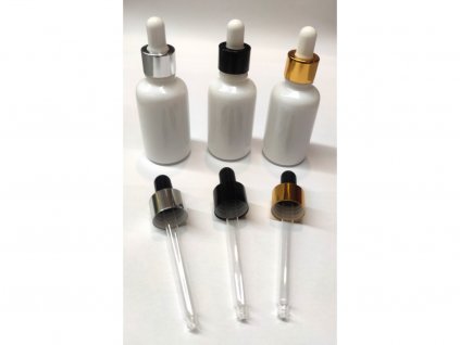 Lahvička porcelánová bílá s kapátkem 30 ml