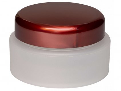 Kosmetická dóza 30 ml dvouplášťová skleněný efekt červeně bronzové víčko