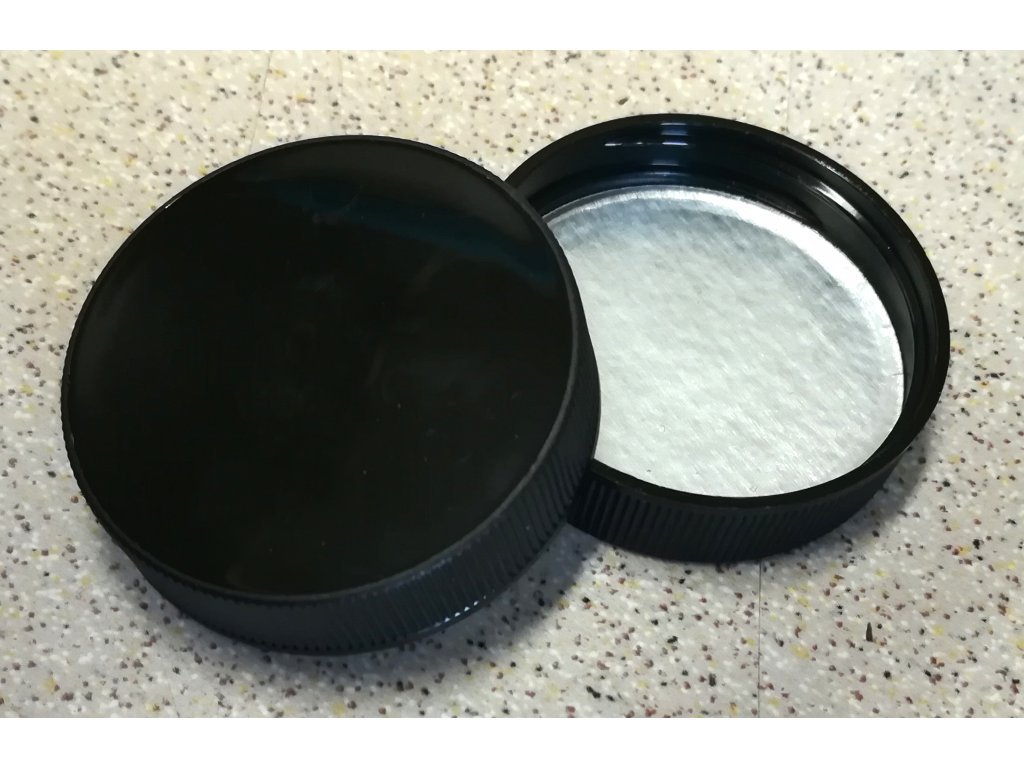 200 ml dóza PET Color závit GL44 barva dózy: Uzávěr černý s těsnící aluminiovou indukční vložkou, GL 44