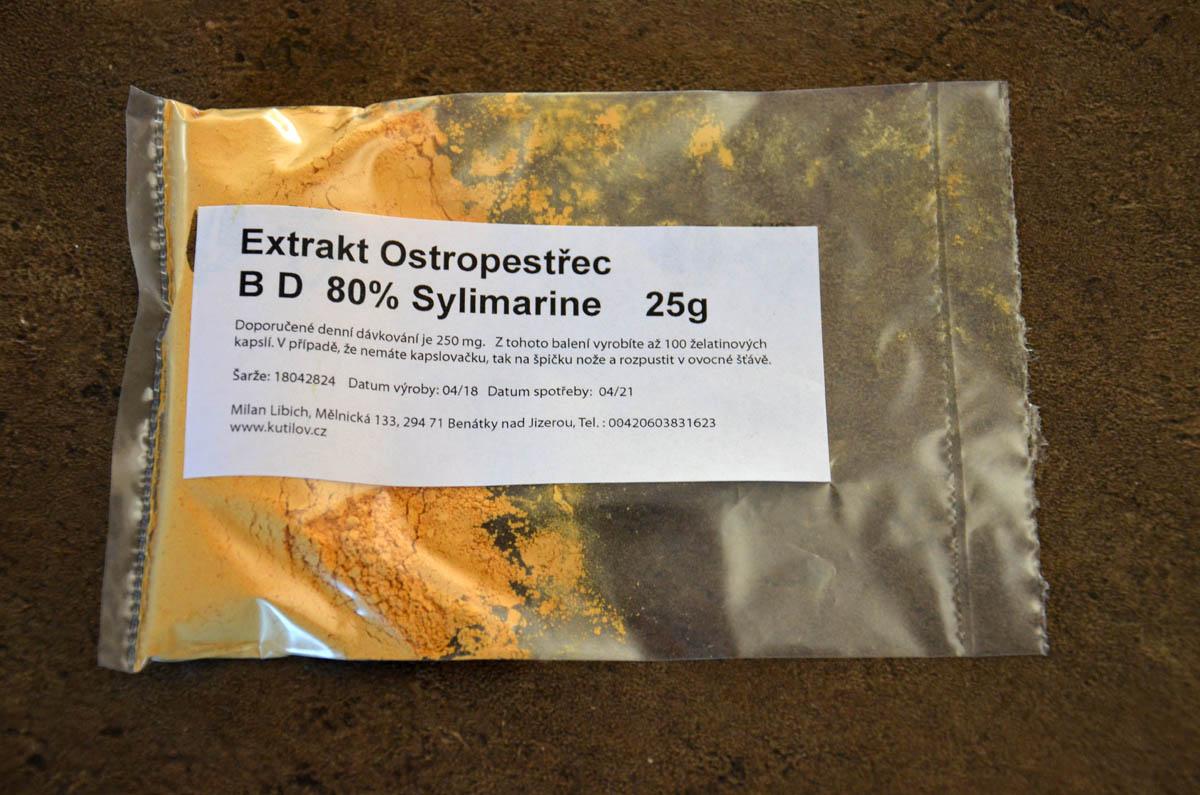 Extrakt Ostropestřec B D 80% Sylimarine váha: 40 g