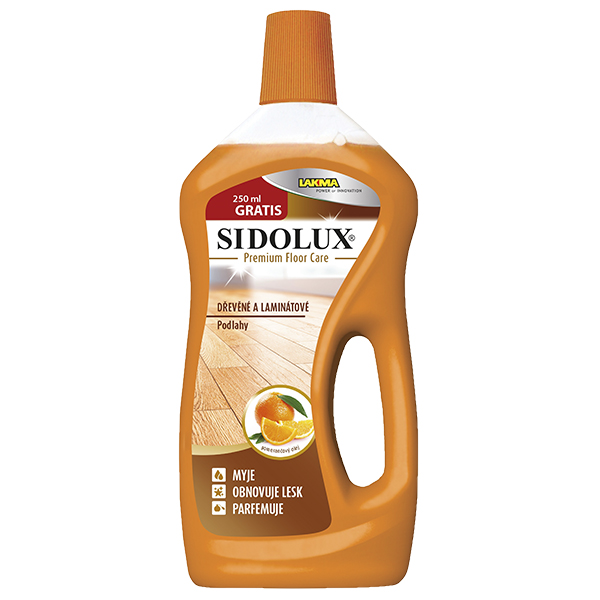 Sidolux Premium na dřevěné a laminátové podlahy - pomerančový olej - 750ml+250ml zdarma