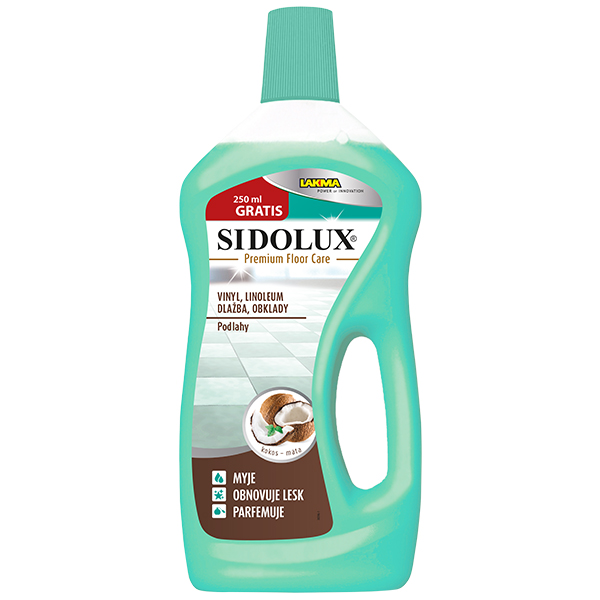 Sidolux Premium na vinyl, dlažbu, linolea - kokos a máta - 750ml+250ml ZDARMA