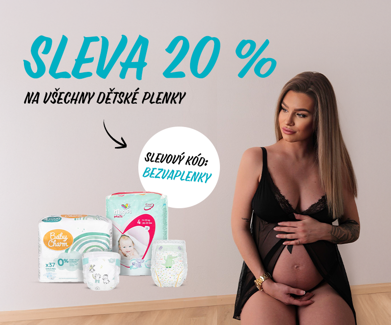 Sleva 20% na dětské plenky.