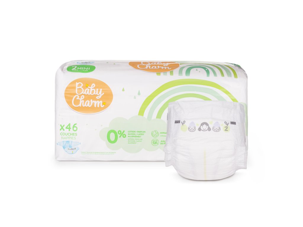 Baby Charm Super Dry Flex vel.2 Mini ,3-6 kg, 46 ks