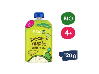 Ella's Kitchen BIO Dětská rýže, hruška a jablko (120 g)