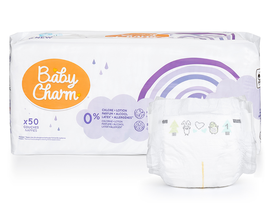 Levně Baby Charm Super Dry Flex vel.1 Newborn 2-5kg (50 ks)