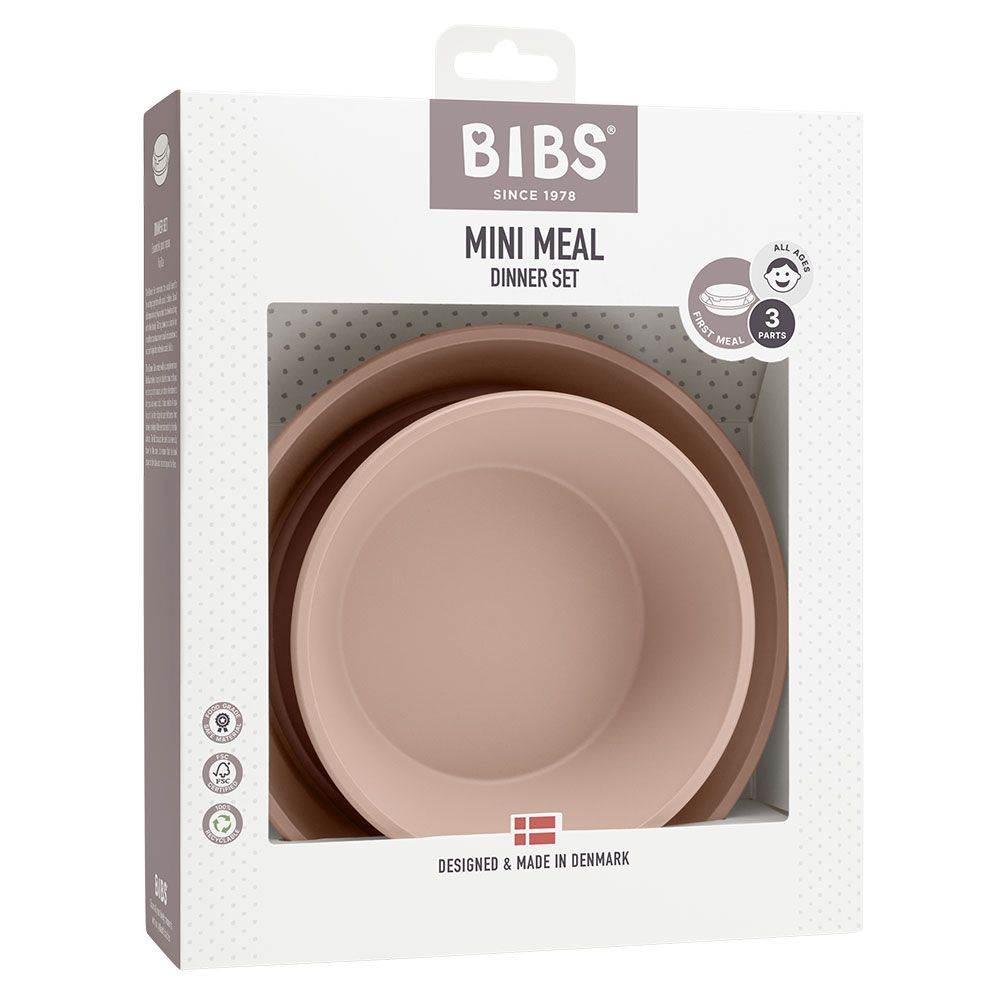 BIBS talíř a miska s víčkem - Blush