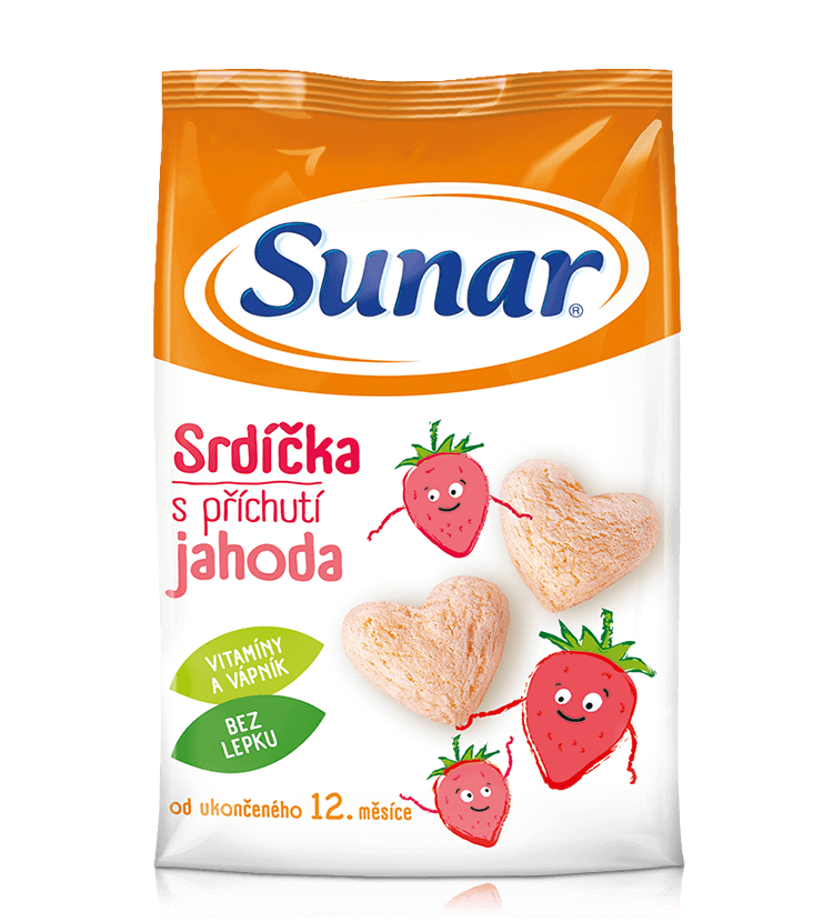 Levně Sunar Srdíčka jahodová 50 g