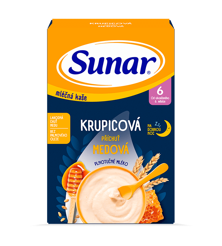 Sunar Mléčná kaše na dobrou noc krupicová medová 210g