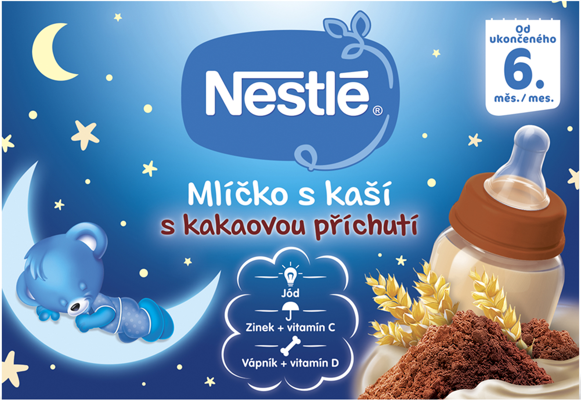 Nestlé  mlíčko s kaší kakaové, 2x 200 ml