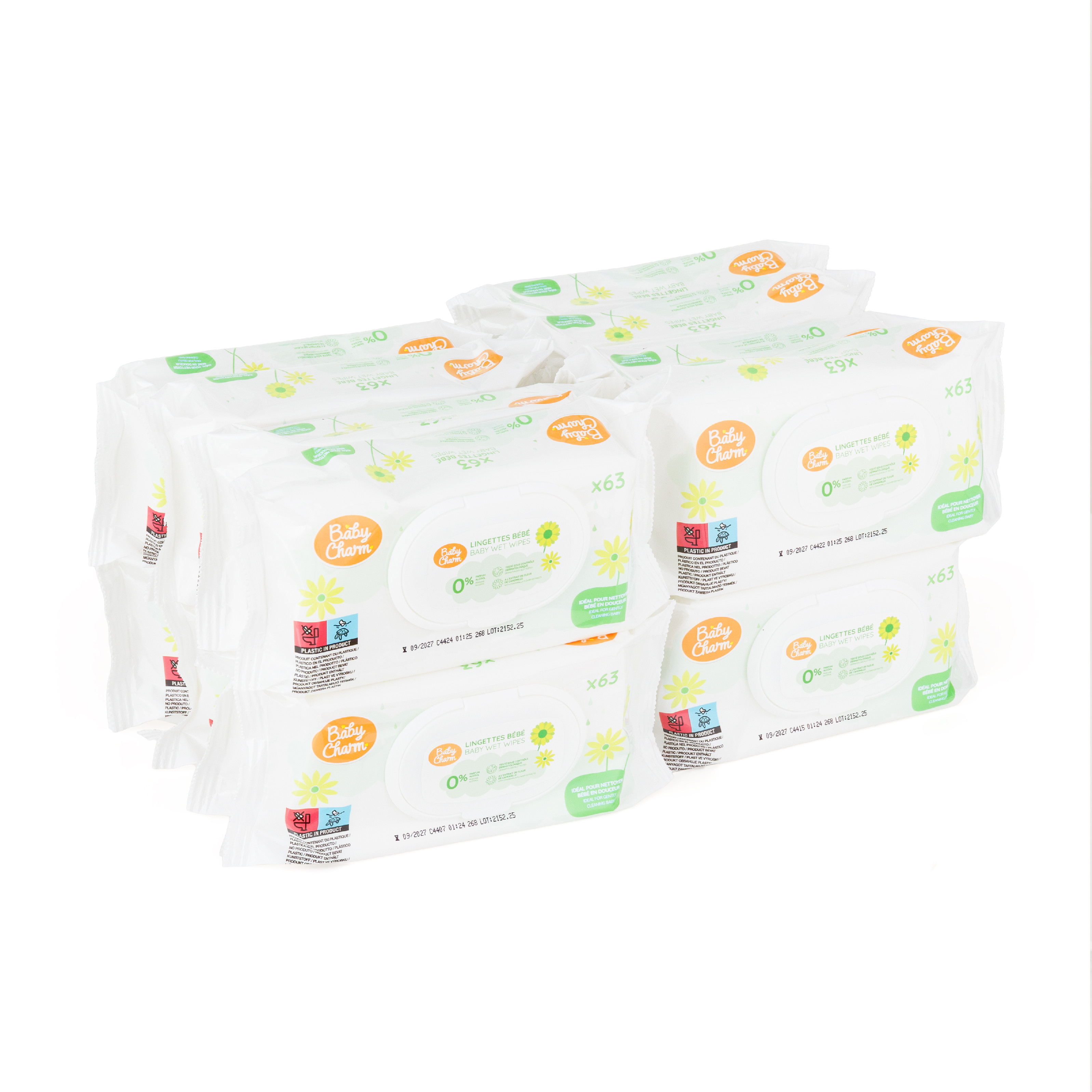 Babycharm MEGAPACK vlhčené ubrousky s heřmánkem, bez parfému a alkoholu – 16x63 ks