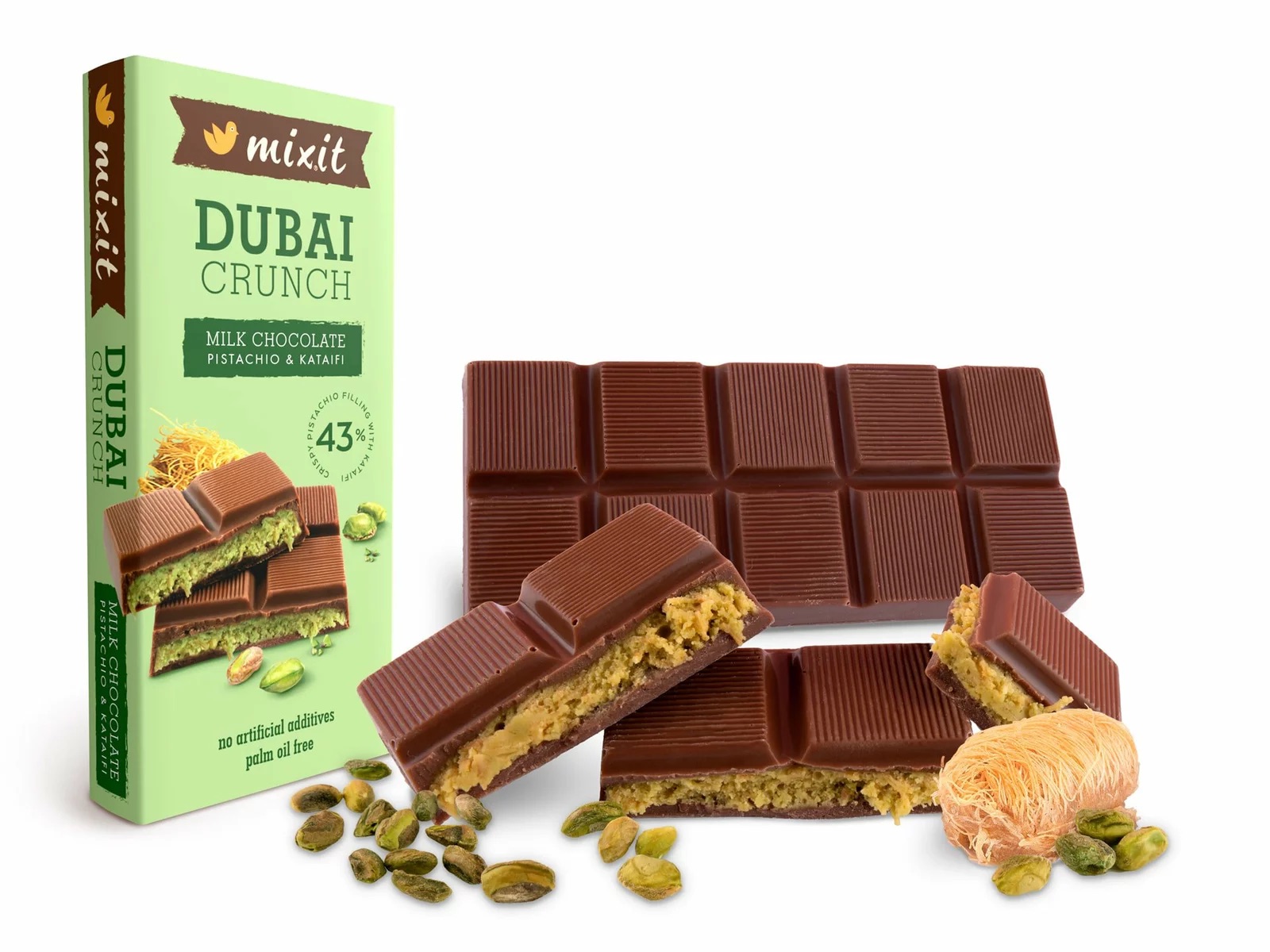 Mix.it Dubajská čokoláda Mixit s pistáciovou náplní