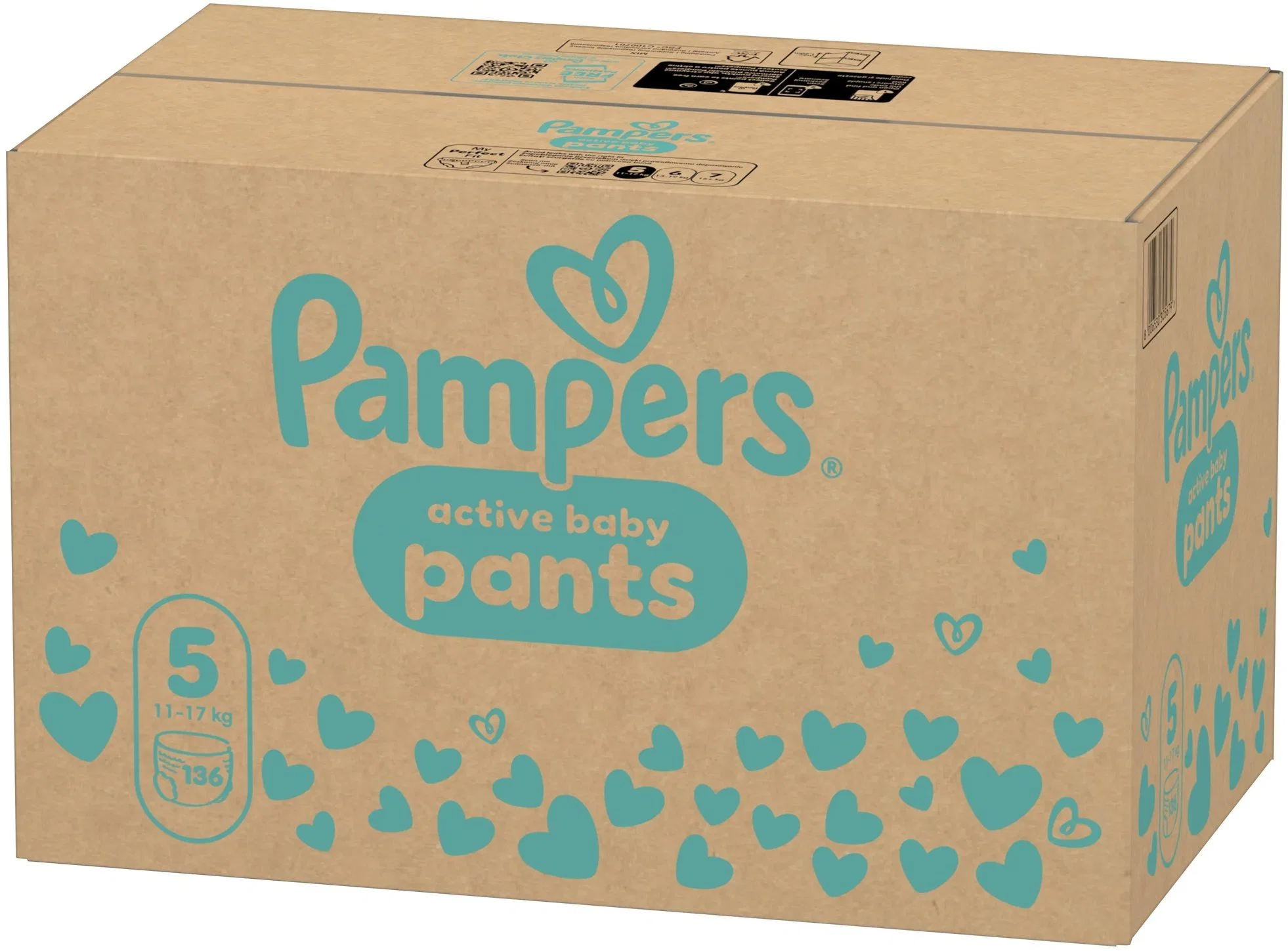Pampers Active Baby Pants 5, 11–17 kg, 136 ks