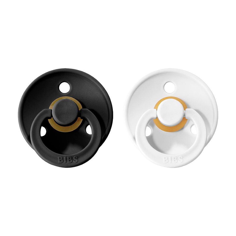 Levně BIBS Colour dudlíky z přírodního kaučuku 2 ks - vel. 1 Black + White